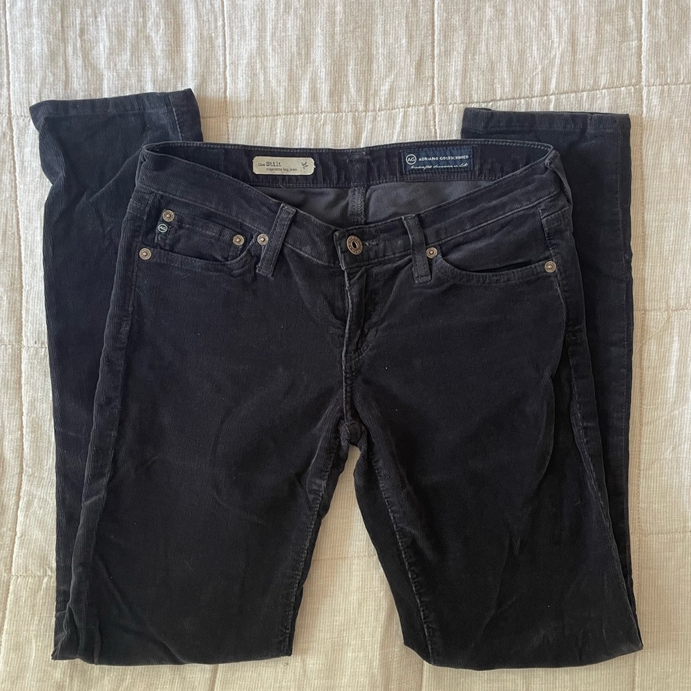 AG Adriano Goldschmied Black Corduroy Pants